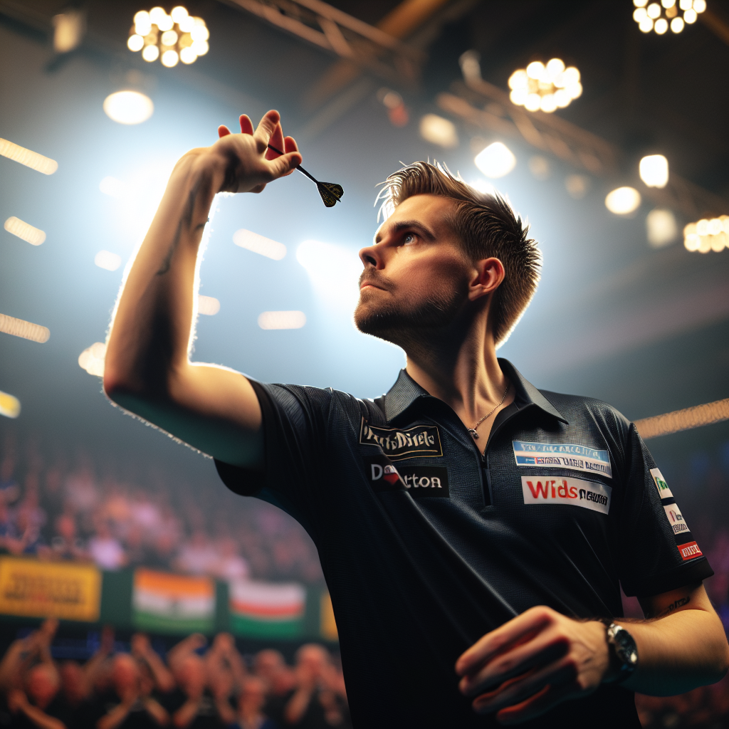 Luke Littler lançant une fléchette en finale