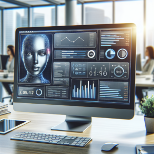 Zendesk AI automatisation intelligente Écran d'ordinateur montrant un tableau de bord de service client alimenté par l'IA.