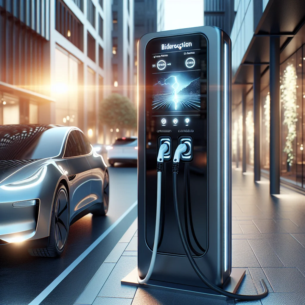 Interface d'une borne de recharge bidirectionnelle.