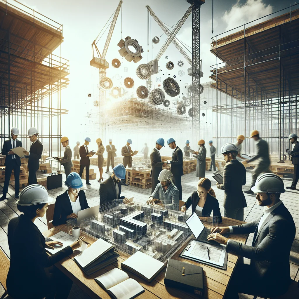Chantier moderne utilisant des techniques de construction innovantes.