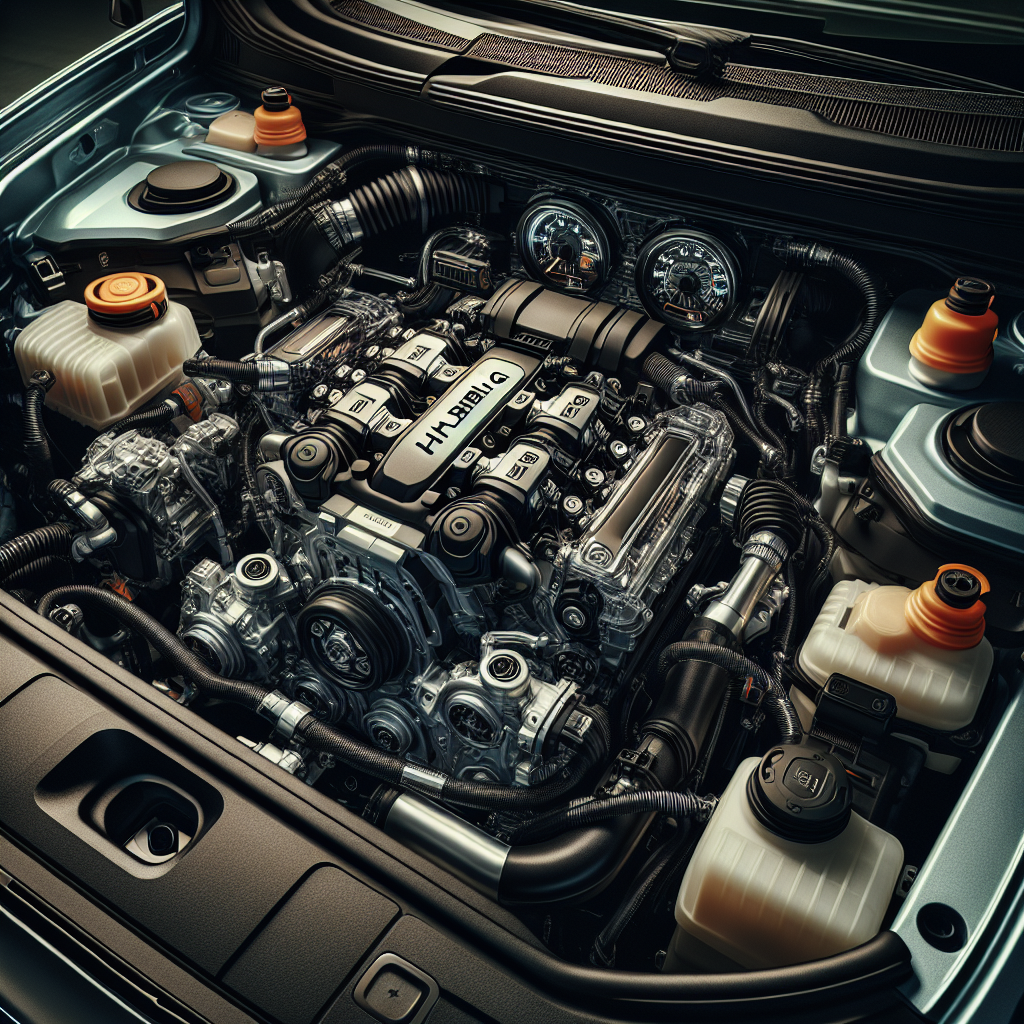 Gros plan sur le moteur du Dacia Duster hybrid-G 150 4x4.