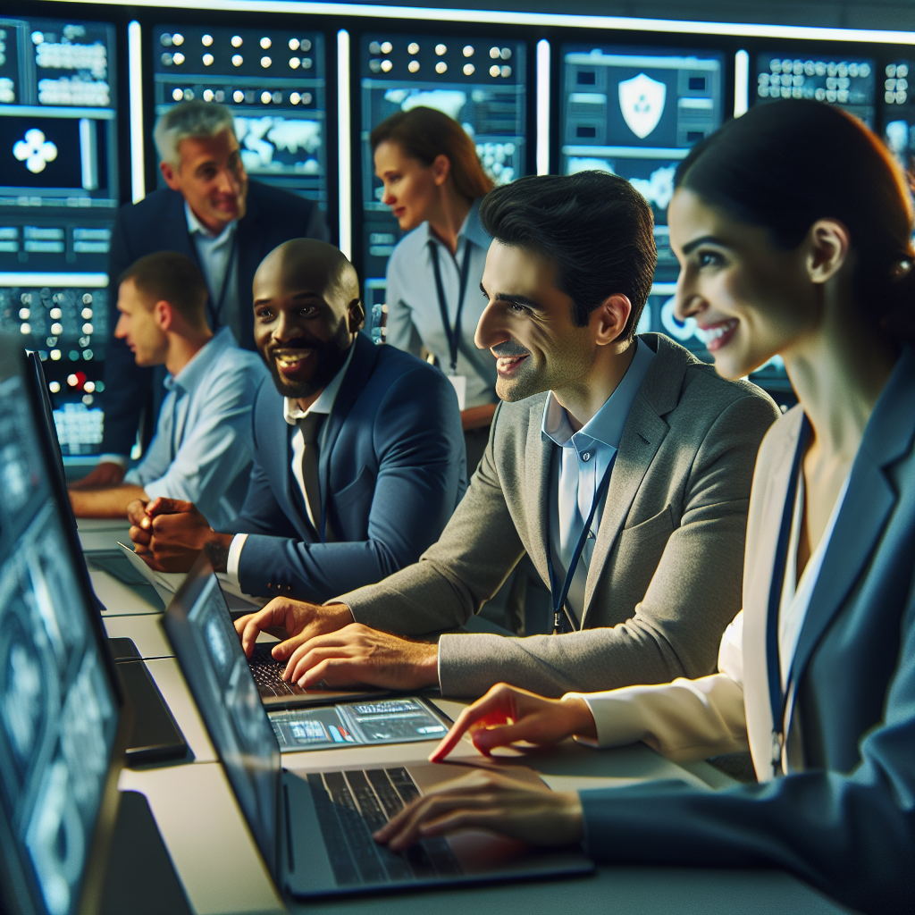 Des experts en cybersécurité analysant des données dans une salle de contrôle.