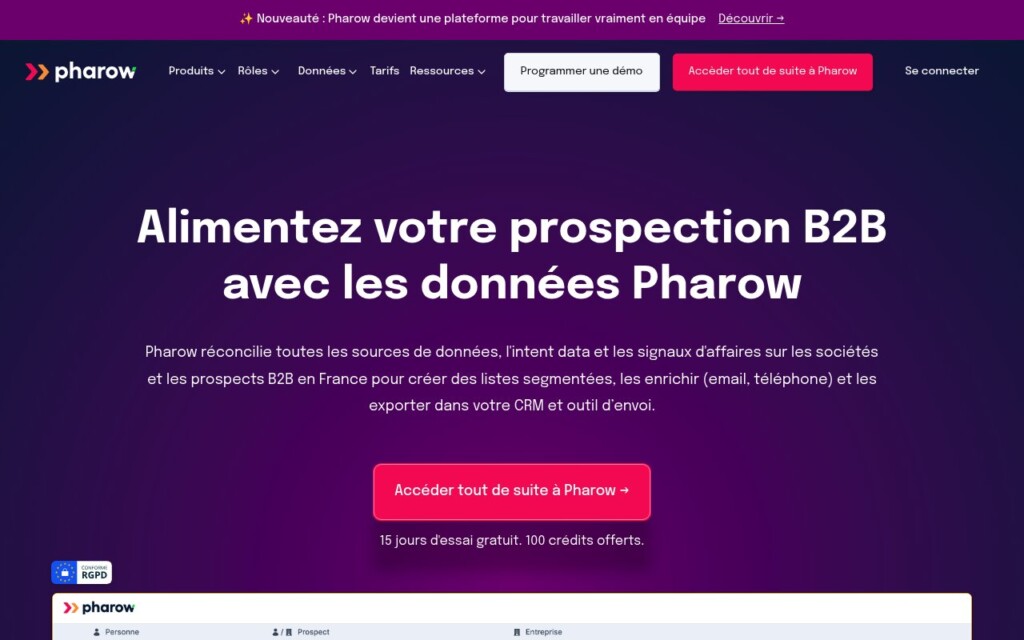 Pharow Base de données B2B entreprises françaises Pharow Base de données B2B entreprises françaises