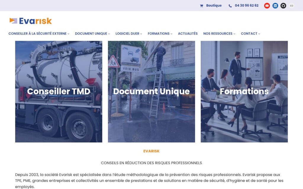 Evarisk Logiciel de prévention évaluation des risques Evarisk Logiciel de prévention évaluation des risques
