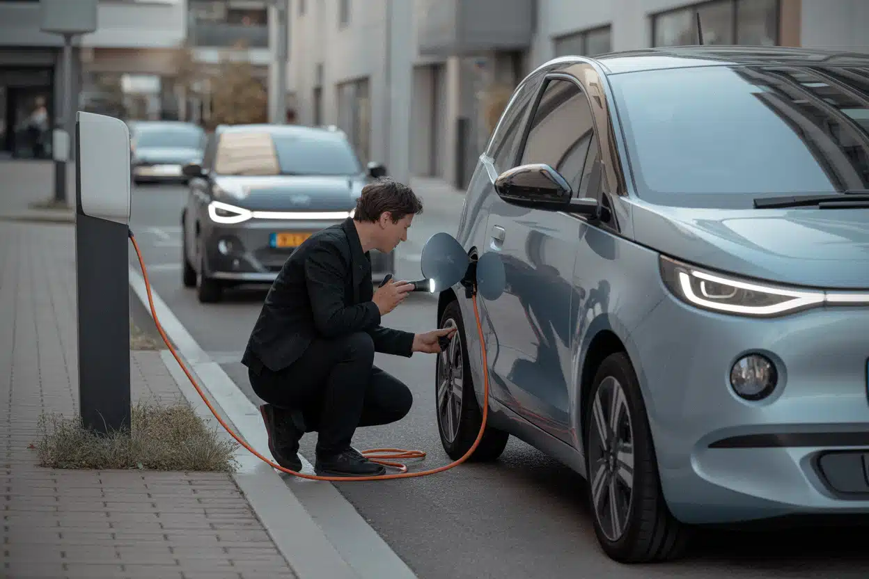 Contrôle d’une citadine électrique d’occasion avant achat en ville