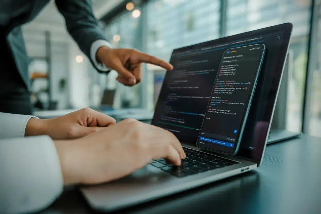 Développeurs analysant une issue piégée dans un dépôt public GitHub