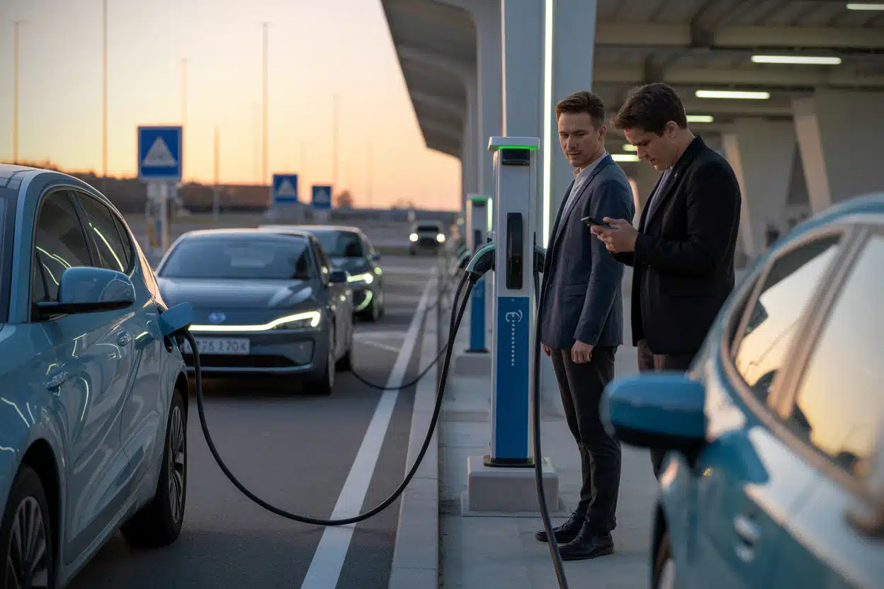 Recharge rapide sur autoroute, attente et usage d’applications mobiles