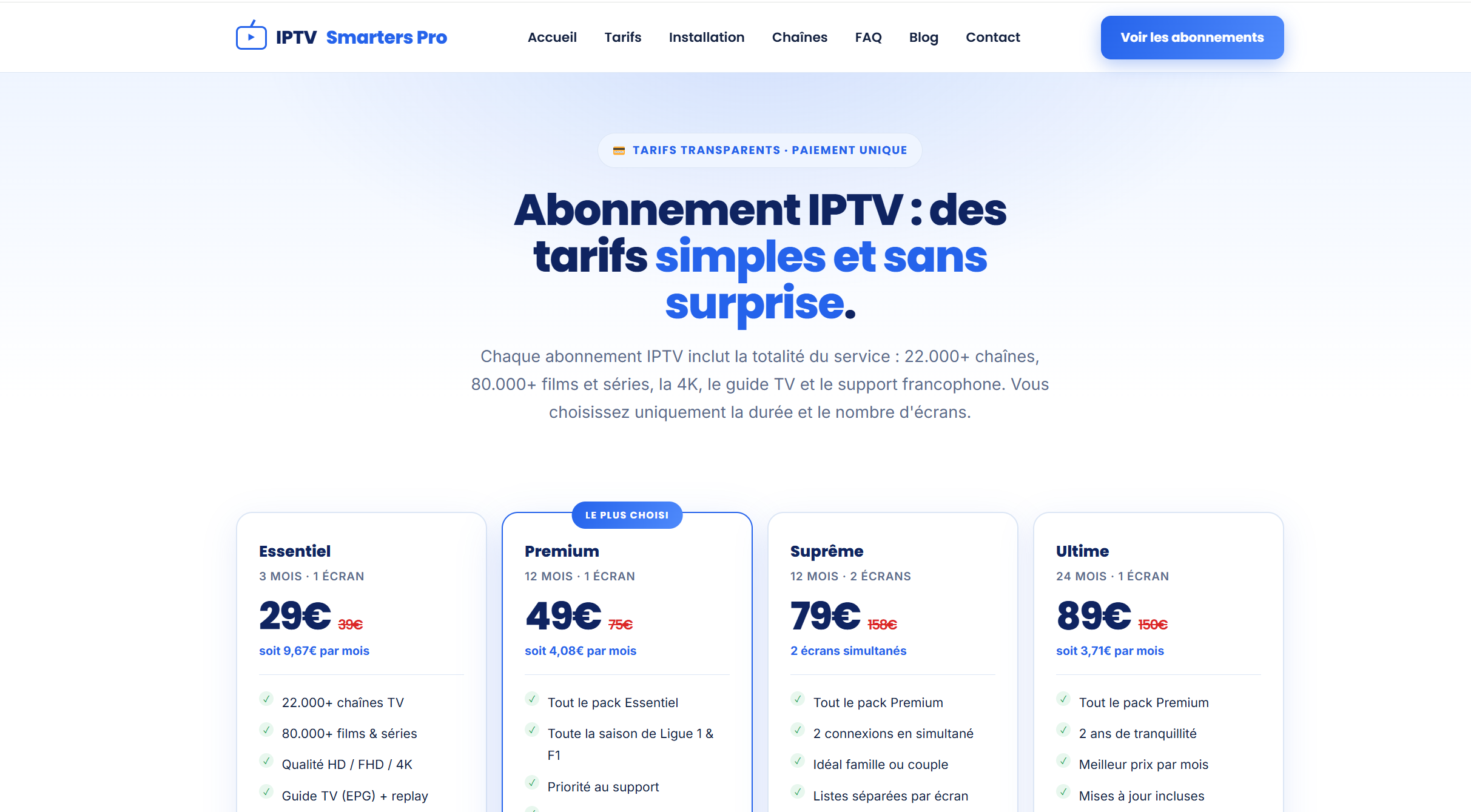 offre IPTV Smarters pro tarifs offre IPTV Smarters pro tarifs