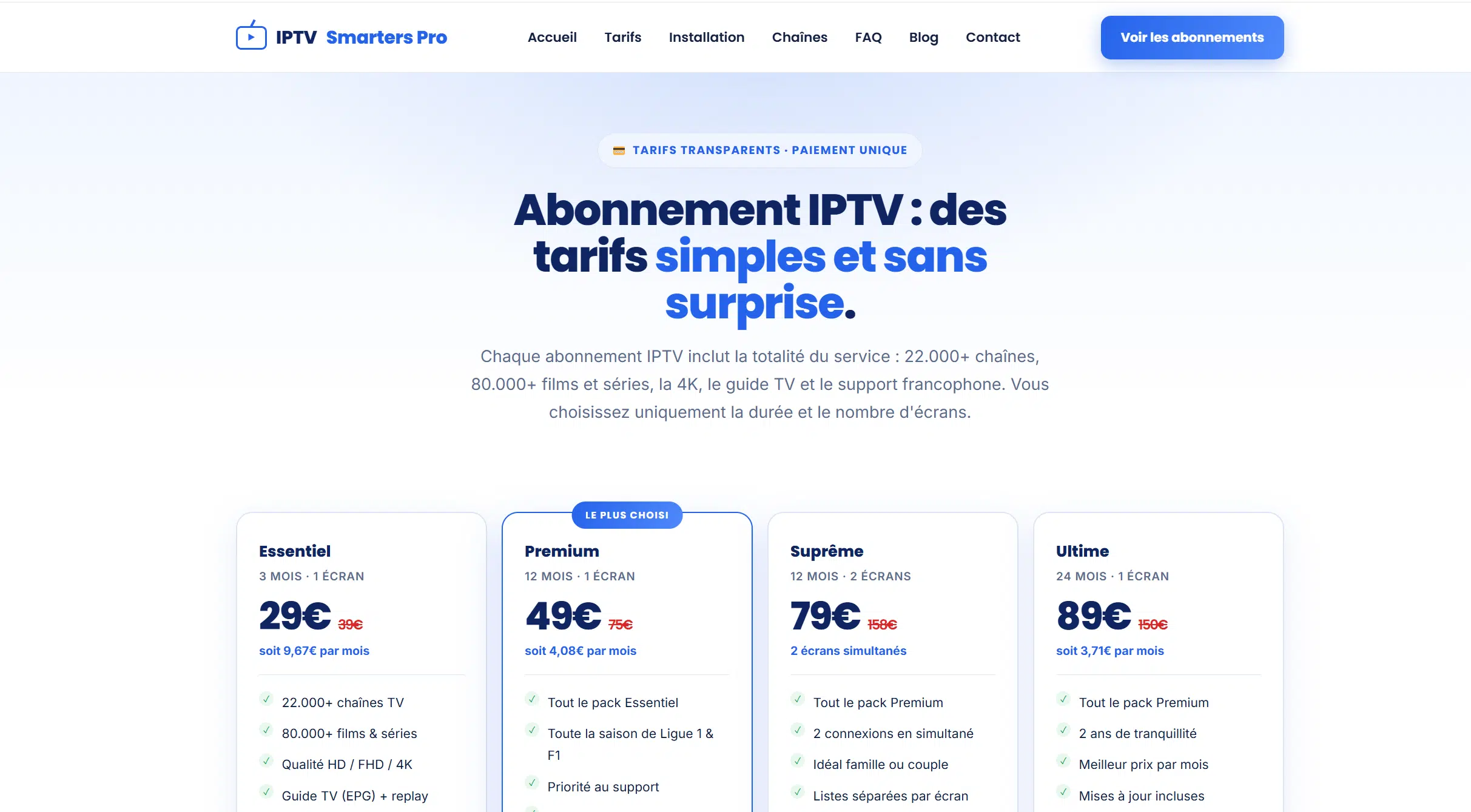 offre IPTV Smarters pro tarifs offre IPTV Smarters pro tarifs