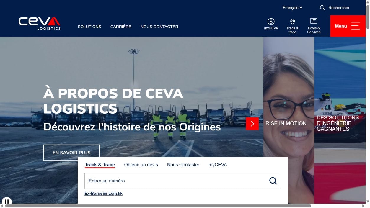 Aperçu du site cevalogistics.com