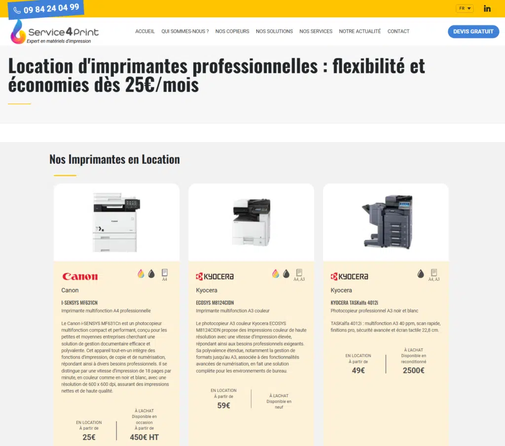 Location de matériels pour imprimer en entreprise Location de matériels pour imprimer en entreprise